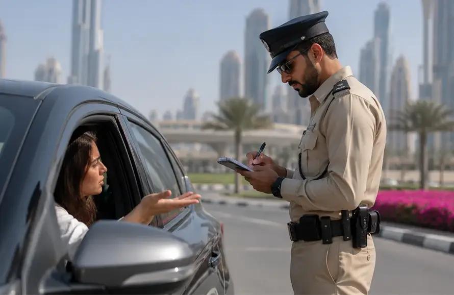 how check traffic fines for rental car Dubai
