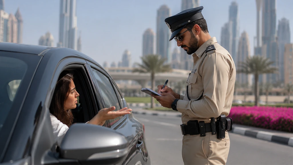 how check traffic fines for rental car Dubai