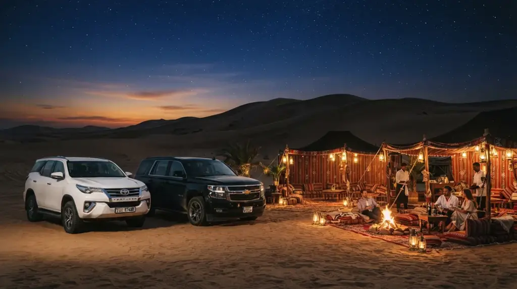 Chevrolet Tahoe Z71 and Toyota Fortuner - best suv cars for safari in dubai