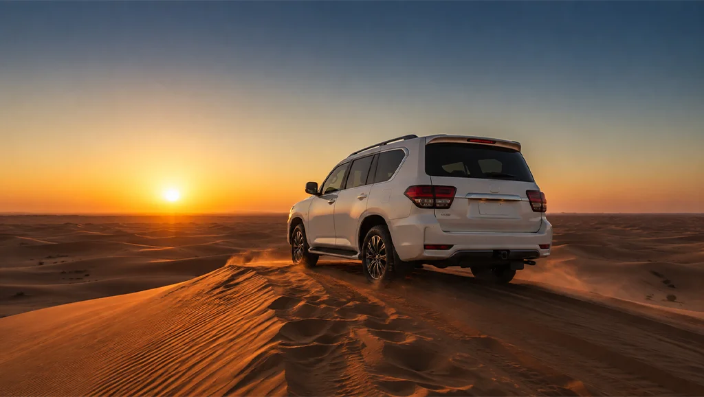 4x4 SUV rental in Dubai desert for an off-road trip