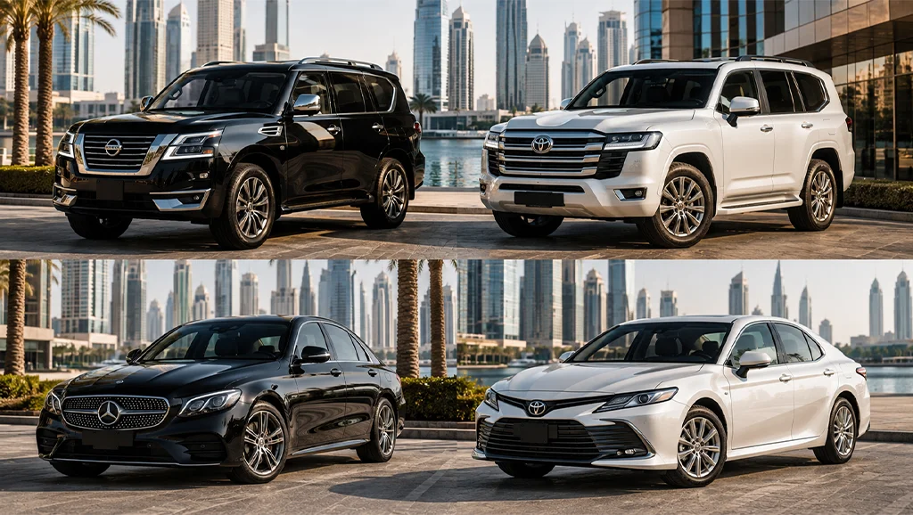 comparison between SUV vs sedan rental Dubai