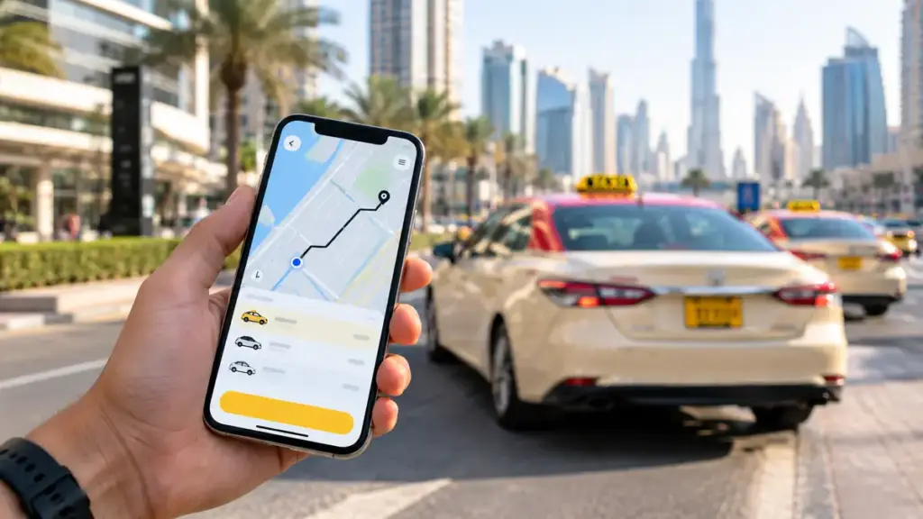 taxi vs car rental in UAE- Booking a Hala taxi in Dubai through the Careem app