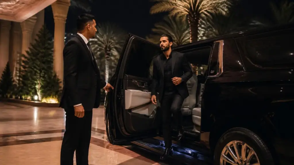 luxury SUV rental Dubai with chauffeur for VIP transfer