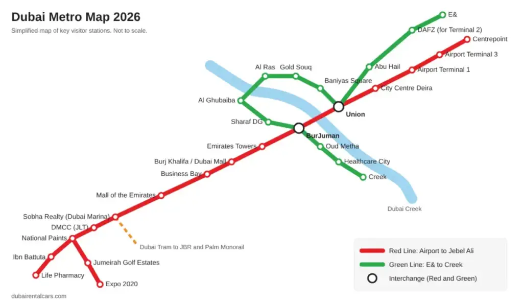 dubai metro map 2026