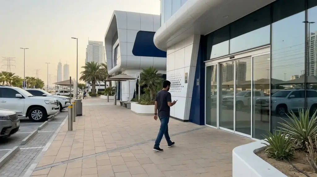 Dubai Police accident report service for a rental car accident
